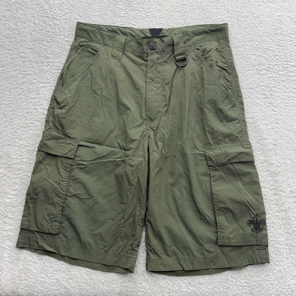 Boy Scouts of America Centennial Uniform Cargo Shorts Olive Green Mens S Supplex
